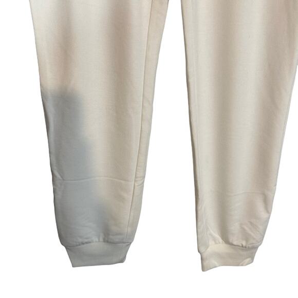 Badgley Mischka Women’s White French Terry Joggers Face Logo Artwork Size Med - Picture 4 of 8
